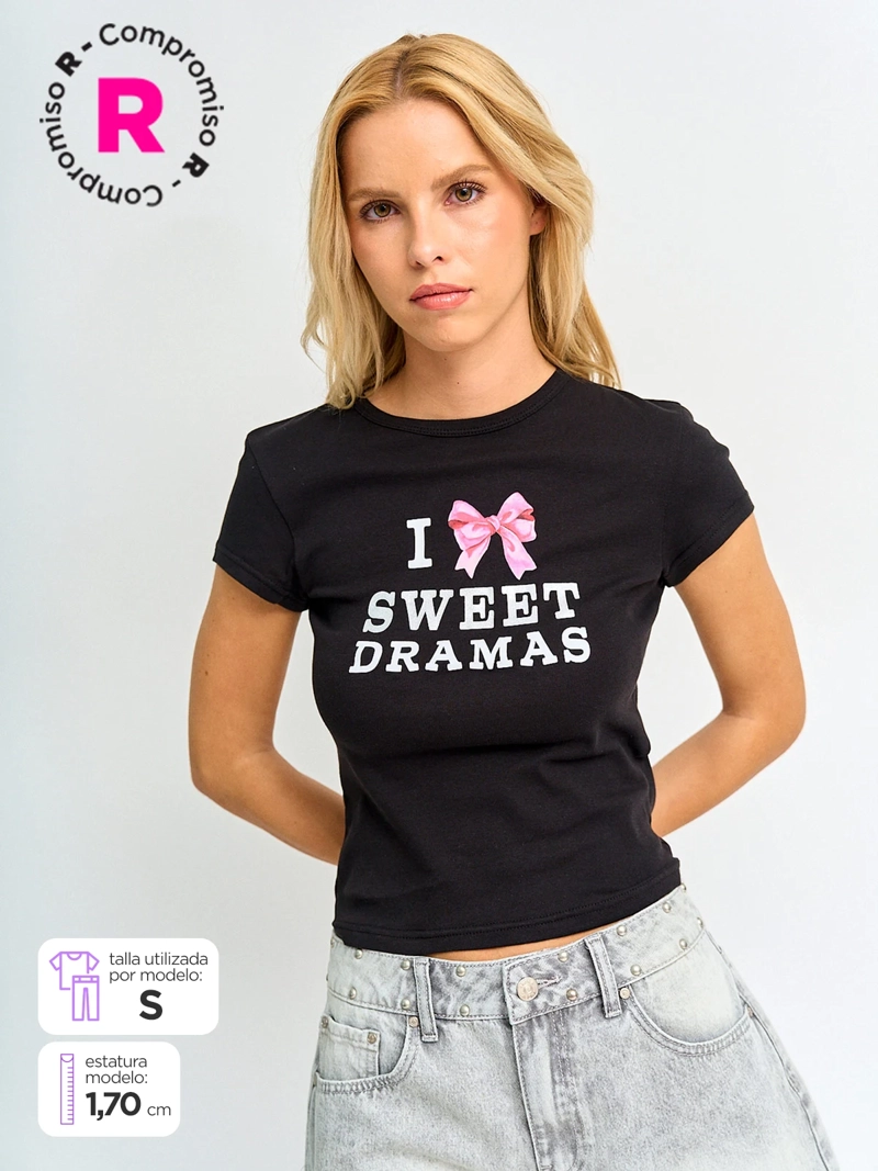 POLERA MUJER INDEX ALGODÓN MANGA CORTA GRÁFICA