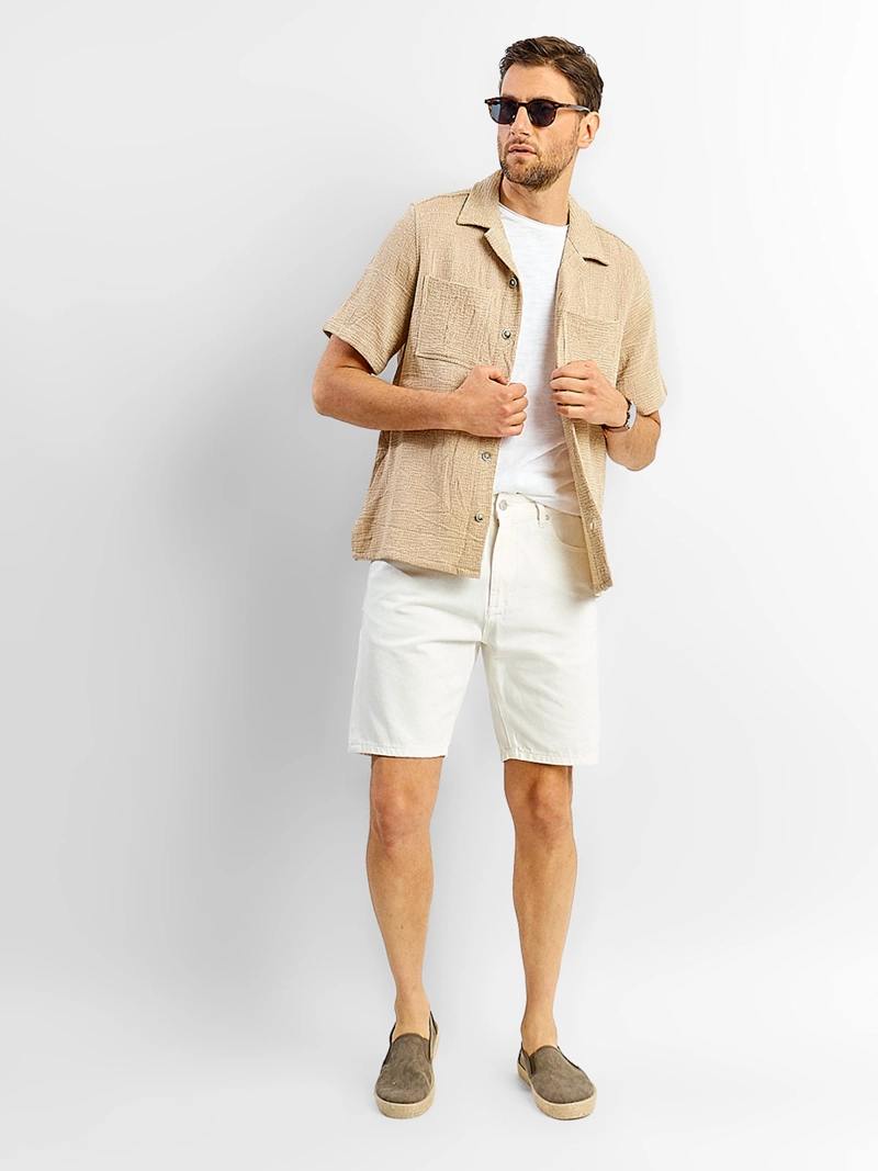 CAMISA HOMBRE SPAVALDI ALGODÓN MANGA CORTA TEXTURA LISA - 5