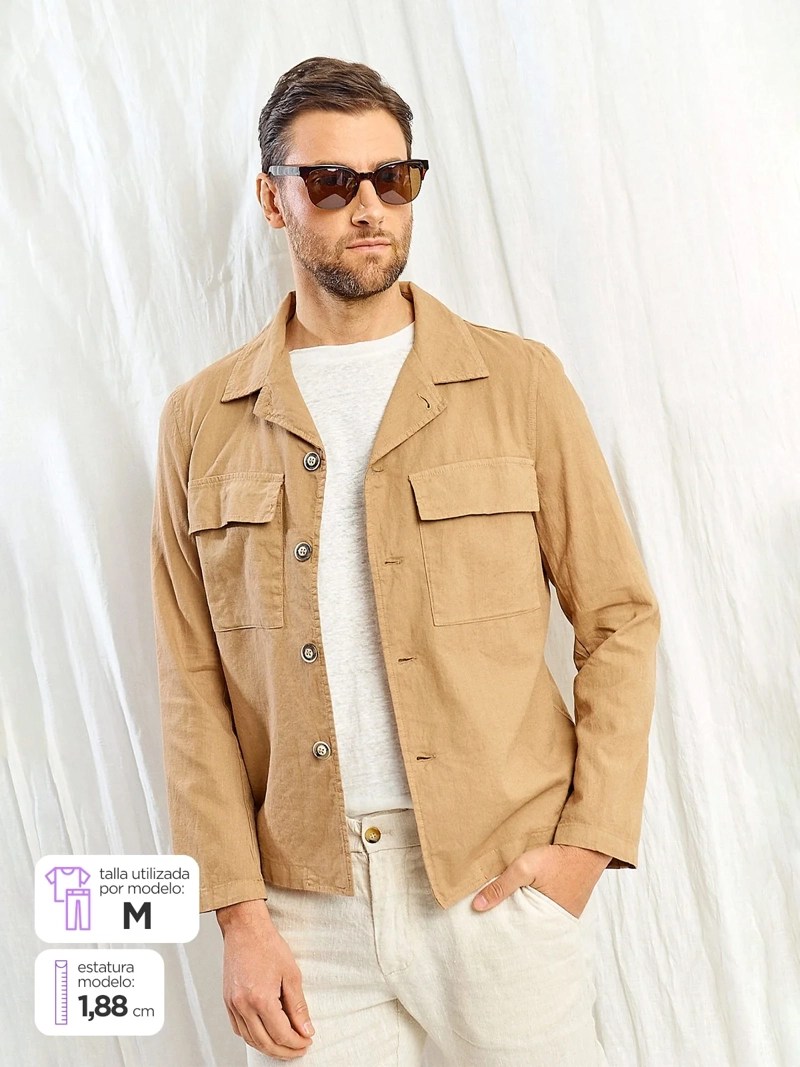 SOBRECAMISA HOMBRE SPAVALDI LINO MANGA LARGA - 2