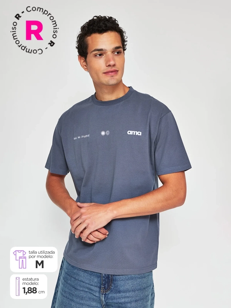POLERA HOMBRE INDEX ALGODÓN MANGA CORTA PRINT OVERSIZE - 1