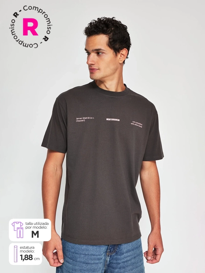 POLERA HOMBRE INDEX ALGODÓN MANGA CORTA PRINT OVERSIZE - 1