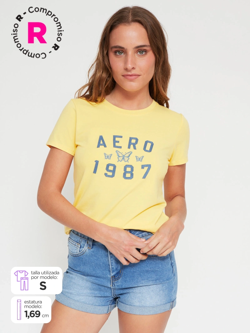POLERA MANGA CORTA ALGODÓN MUJER AEROPOSTALE KYLIE - 1