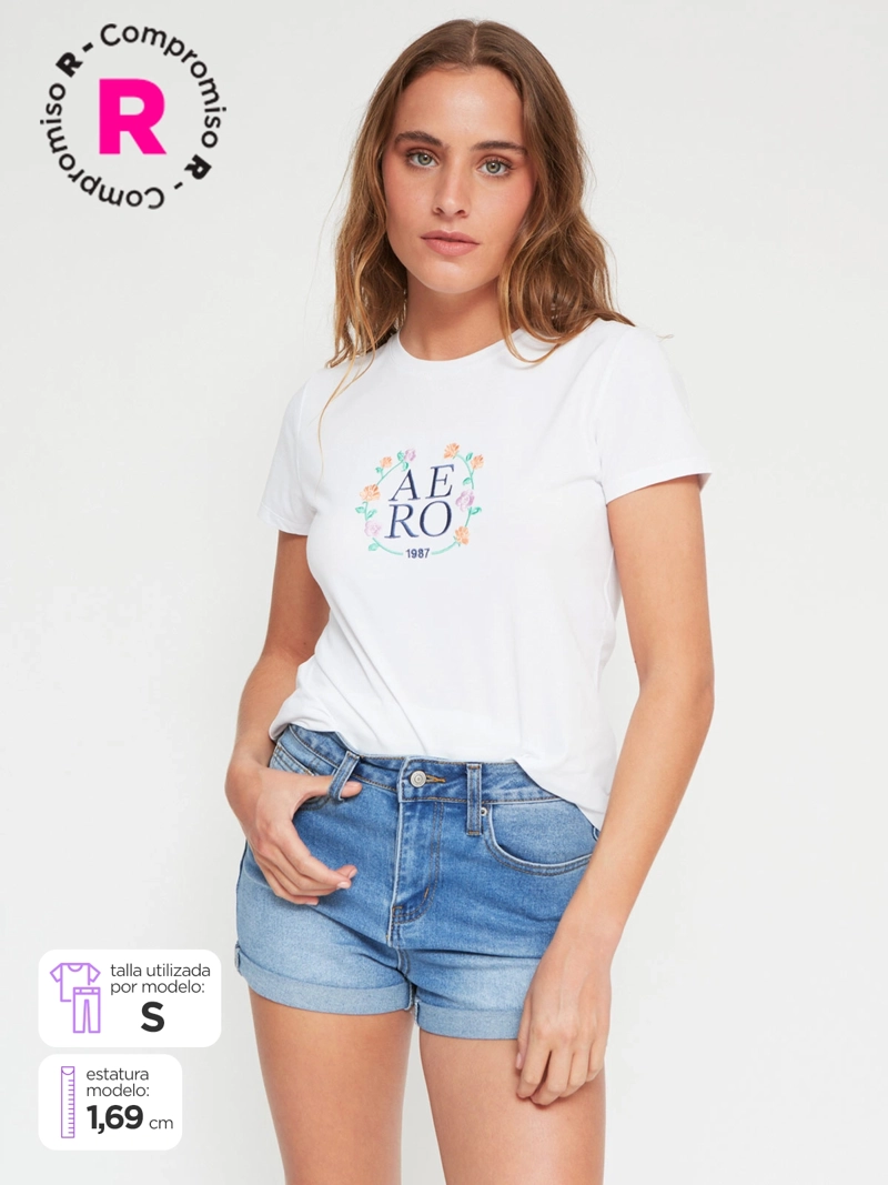 POLERA MANGA CORTA ALGODÓN MUJER AEROPOSTALE KYLIE - 1