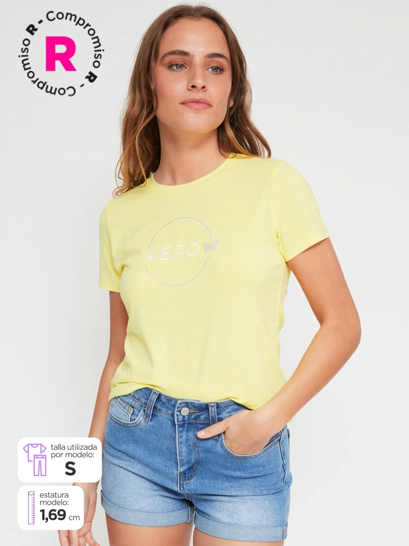 POLERA MANGA CORTA ALGODÓN MUJER AEROPOSTALE KIM - 1