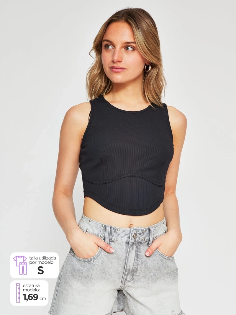 POLERA MUJER INDEX SIN MANGAS TIPO CORSET - 1