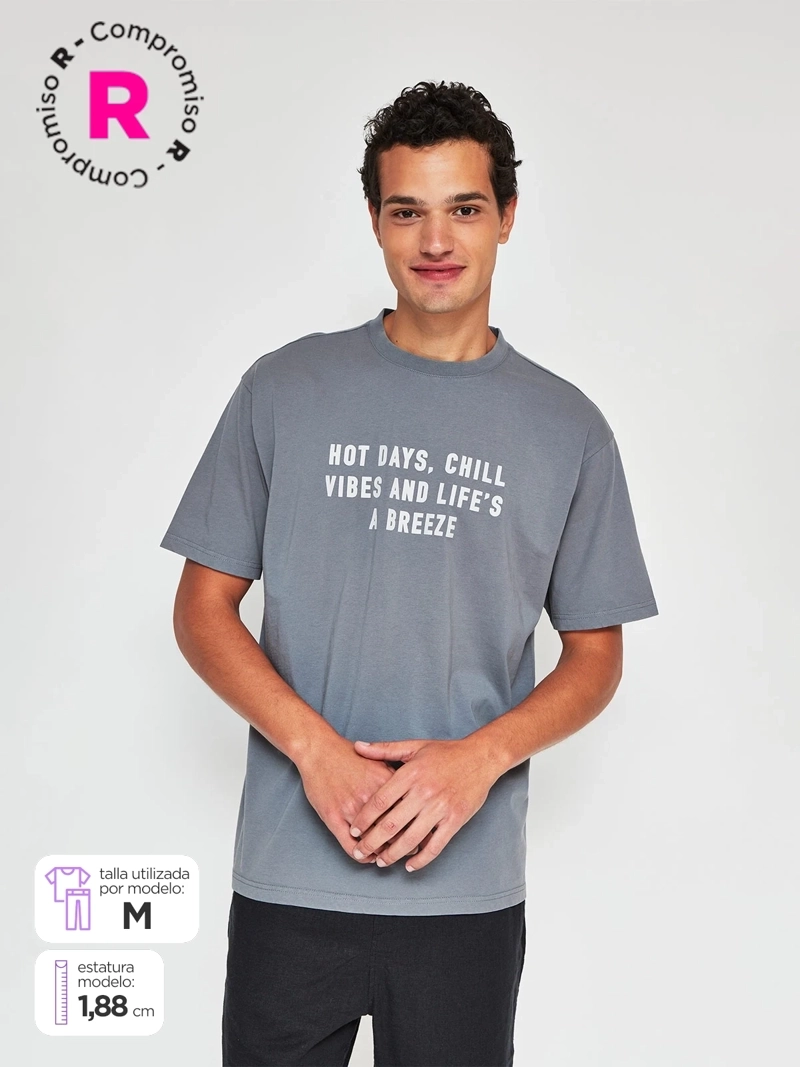 POLERA HOMBRE INDEX ALGODÓN MANGA CORTA PRINT OVERSIZE - 1