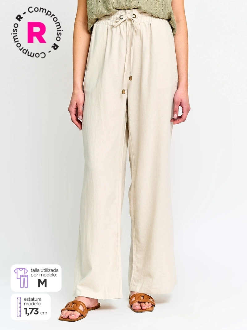 PANTALÓN MUJER AZIZ LINO RECTO - 1