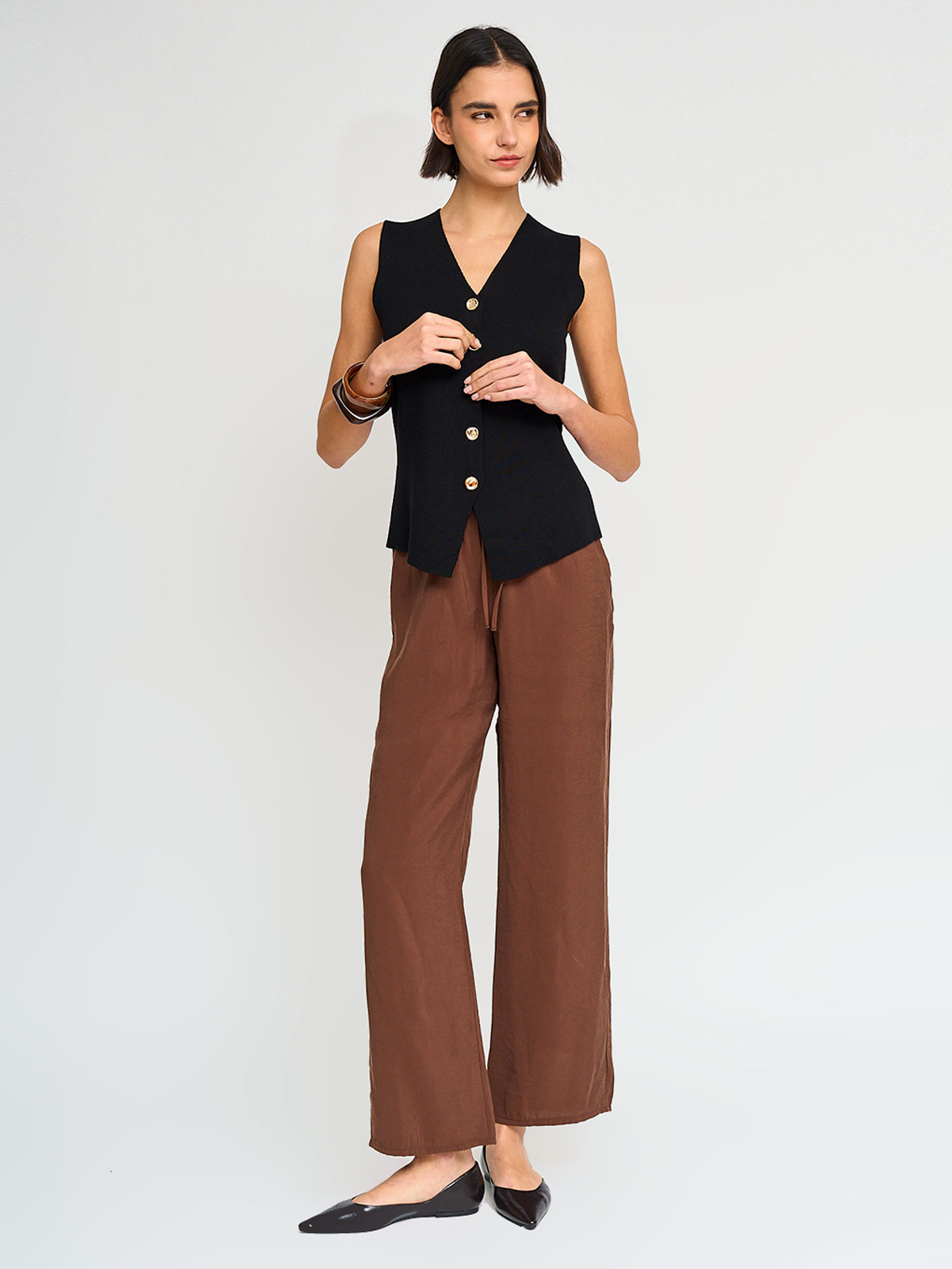 SWEATER MUJER CACHAREL SIN MANGAS BOTONES - 4