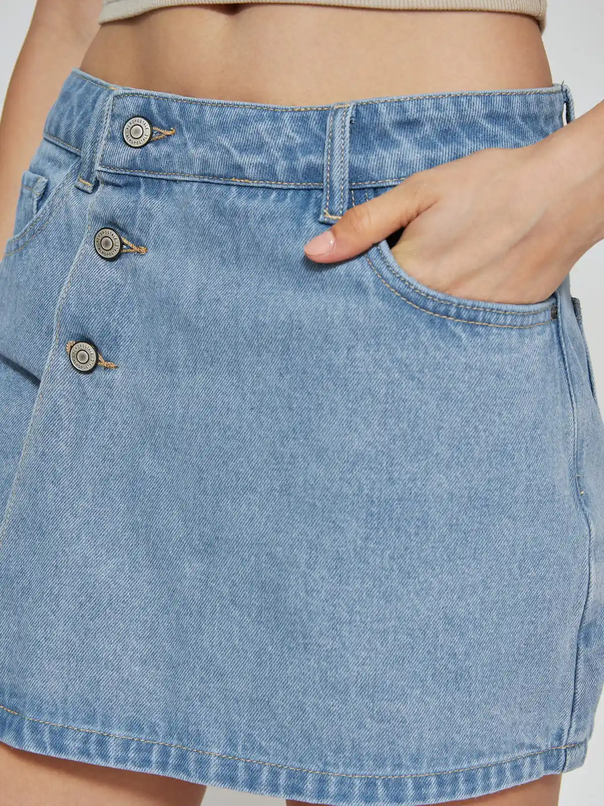 FALDA SHORT ALGODÓN MUJER AEROPOSTALE DENIM - 4