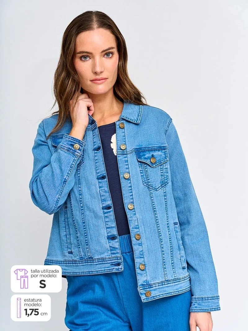 AZIZ CHAQUETA MUJER AZIZ ALGODÓN CORTA DENIM