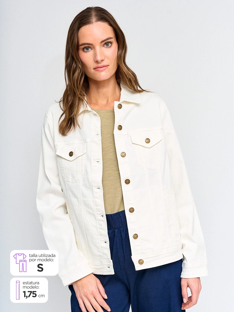 AZIZ CHAQUETA MUJER AZIZ ALGODÓN CORTA DENIM