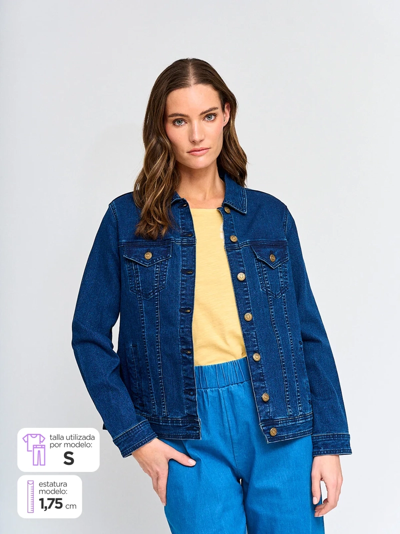 CHAQUETA MUJER AZIZ ALGODÓN CORTA DENIM - 1