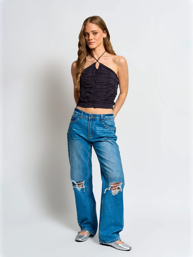 BLUSA MUJER BARBADOS SIN MANGAS TACHAS - 4