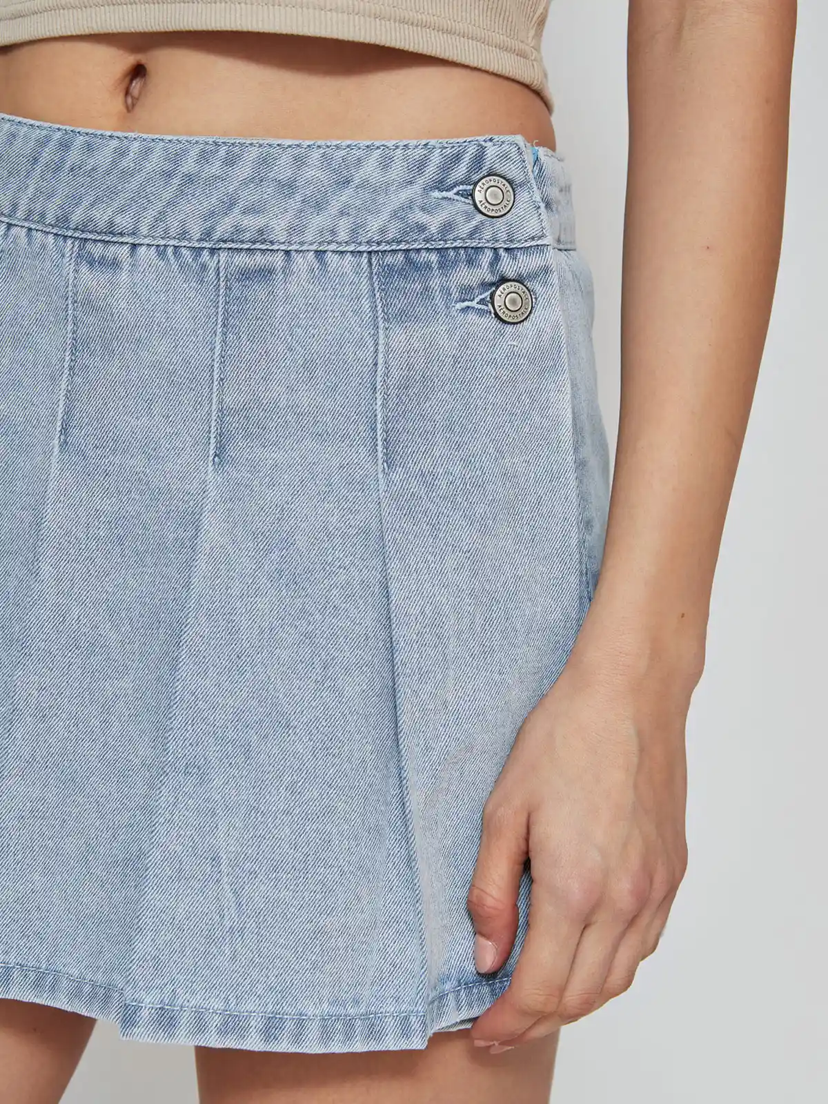 FALDA SHORT ALGODÓN MUJER AEROPOSTALE DENIM - 4