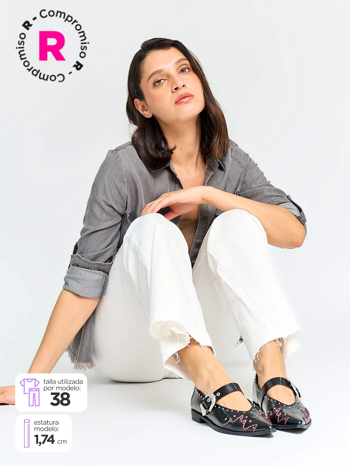 JEANS ALGODÓN MUJER AEROPOSTALE BLANCO TIRO MEDIO - 1