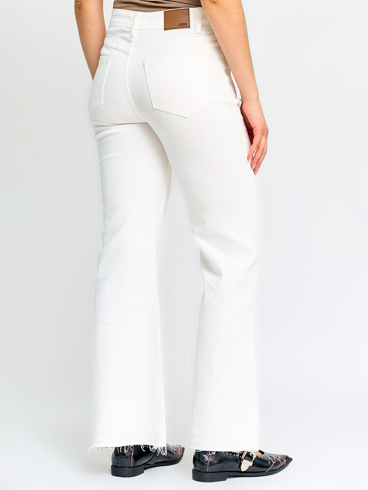 JEANS ALGODÓN MUJER AEROPOSTALE BLANCO TIRO MEDIO - 3