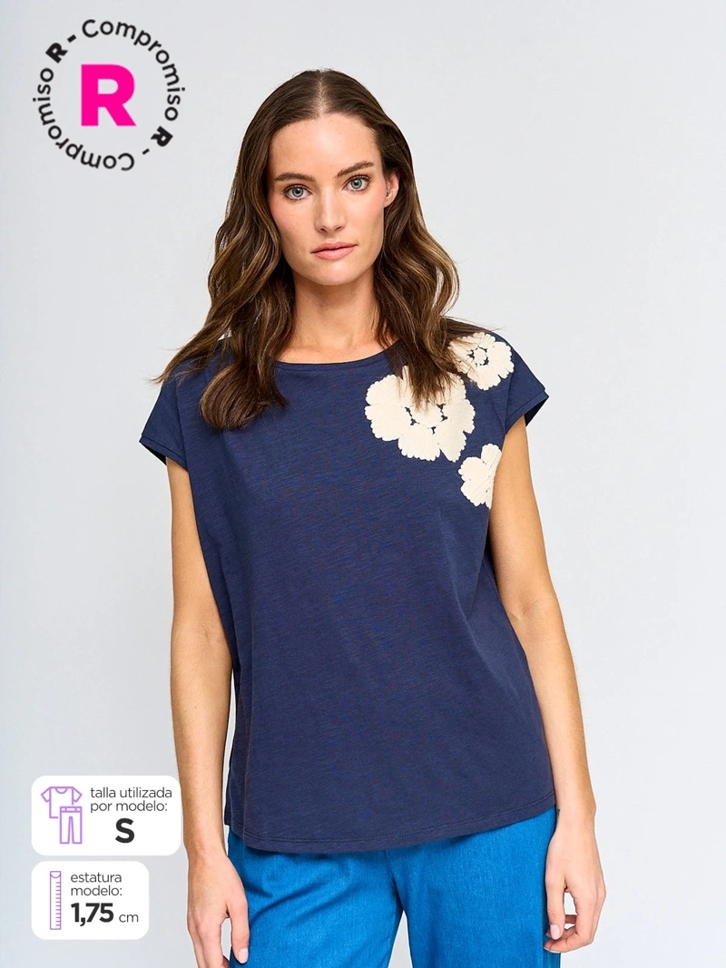 POLERA MUJER AZIZ ALGODÓN MANGA CORTA - 1