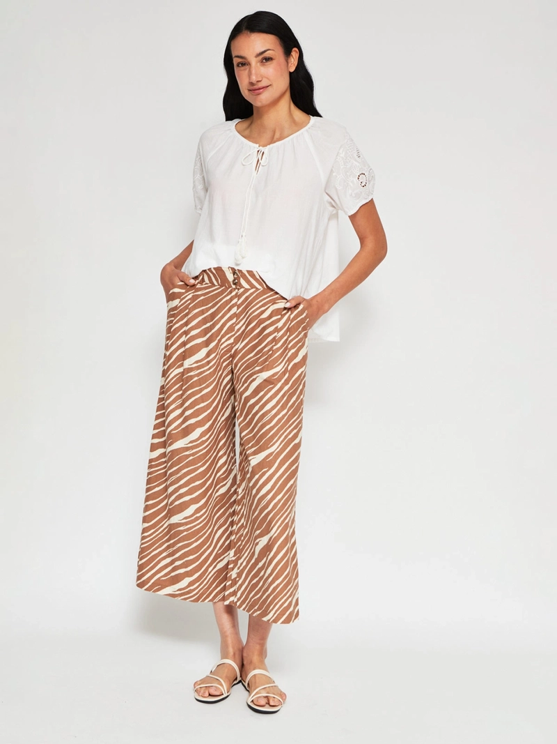 BLUSA MUJER AZIZ ALGODÓN MANGA CORTA BORDADA - 4