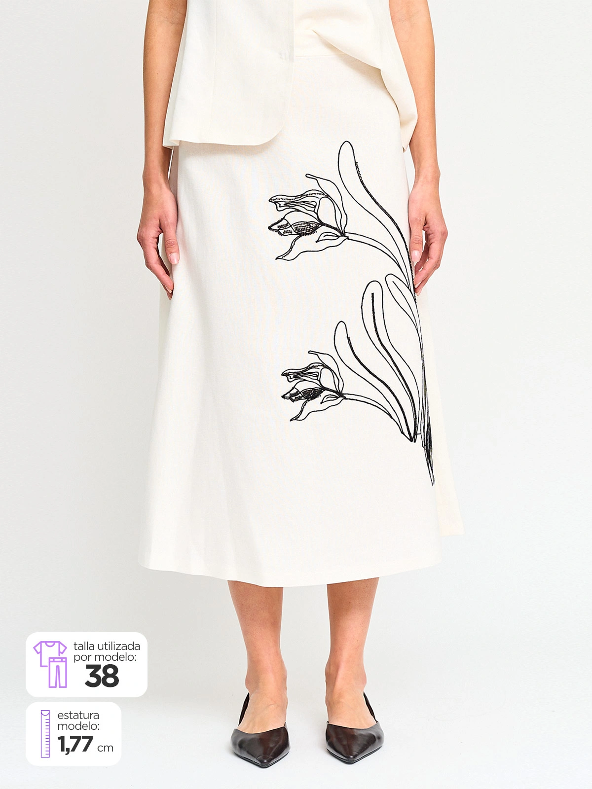 FALDA MUJER CACHAREL LINO LARGA - 1