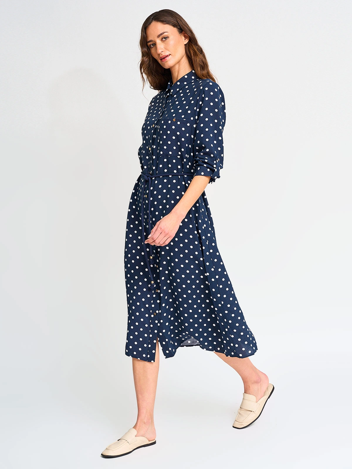 VESTIDO MUJER CACHAREL CUELLO CAMISERO - 3