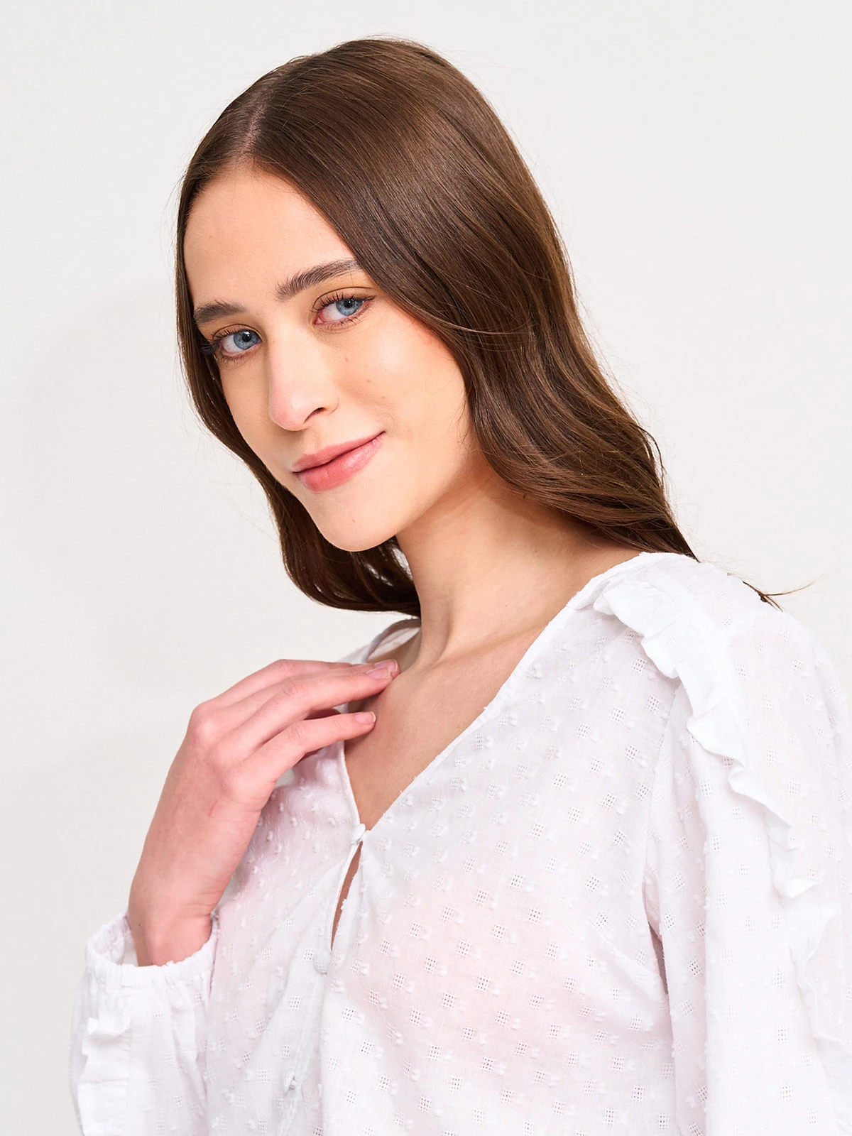 BLUSA MANGA LARGA ALGODÓN MUJER AEROPOSTALE BLANCO ROMA - 3
