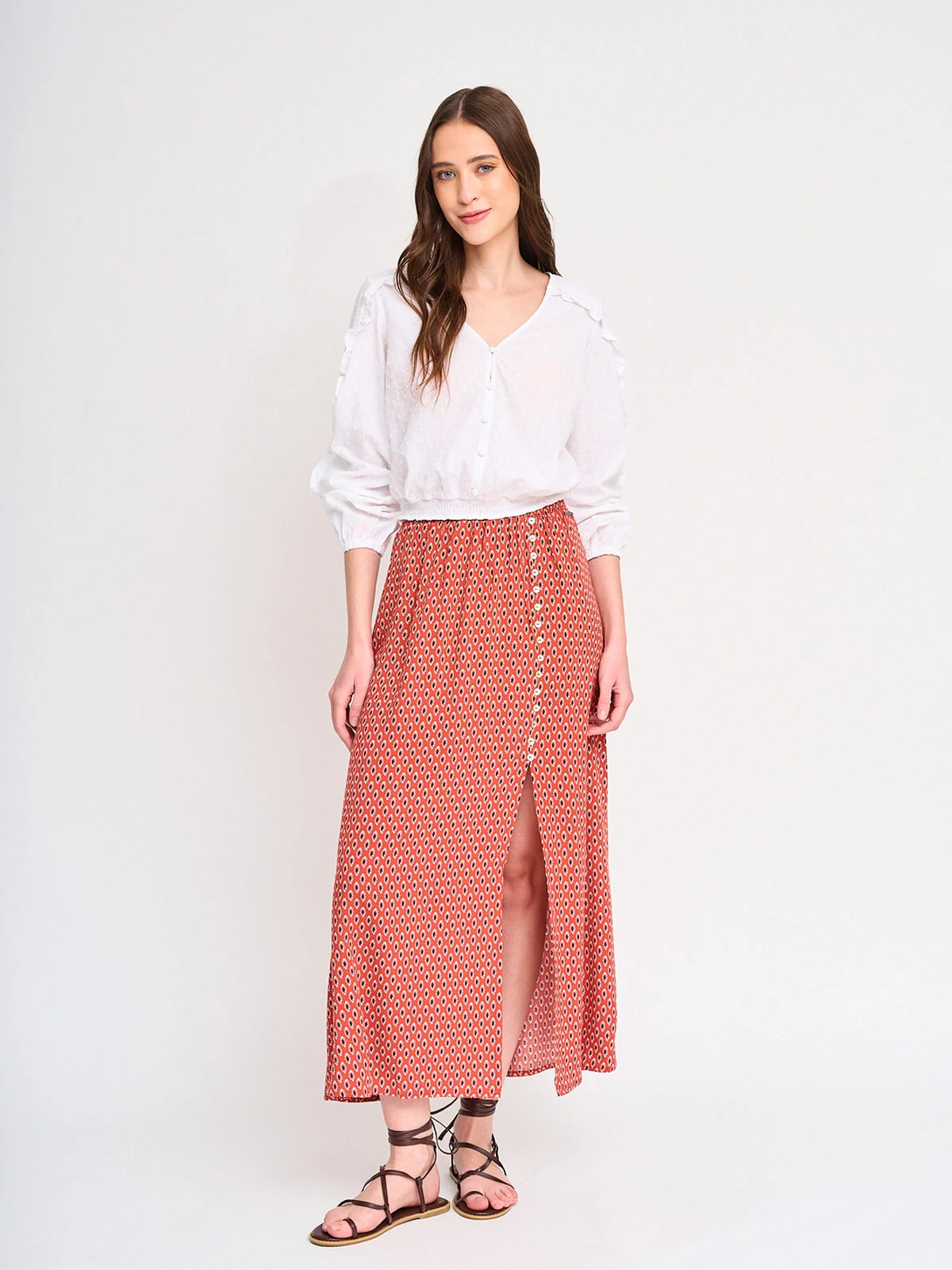 BLUSA MANGA LARGA ALGODÓN MUJER AEROPOSTALE BLANCO ROMA - 4
