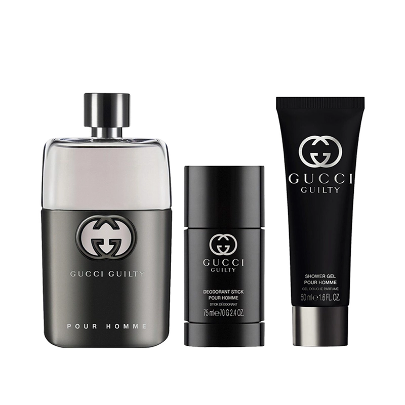 SET PERFUME GUCCI GUILTY EAU DE TOILETTE PARA HOMBRE 90 ML + DEO STICK 75 ML + GEL DE DUCHA 50ML - 1