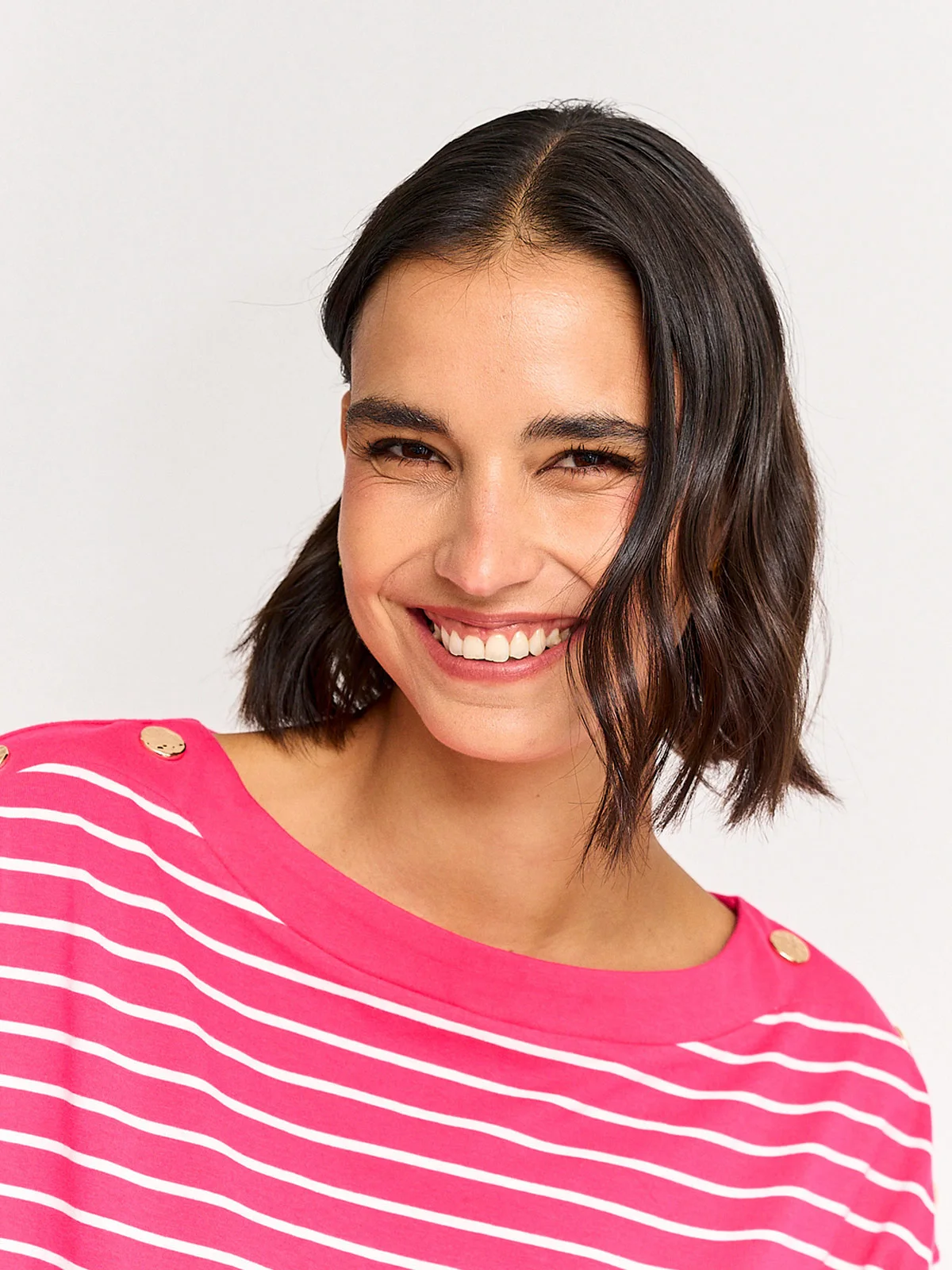 POLERA MUJER CACHAREL ALGODÓN CUELLO BOTE MANGA CORTA - 3
