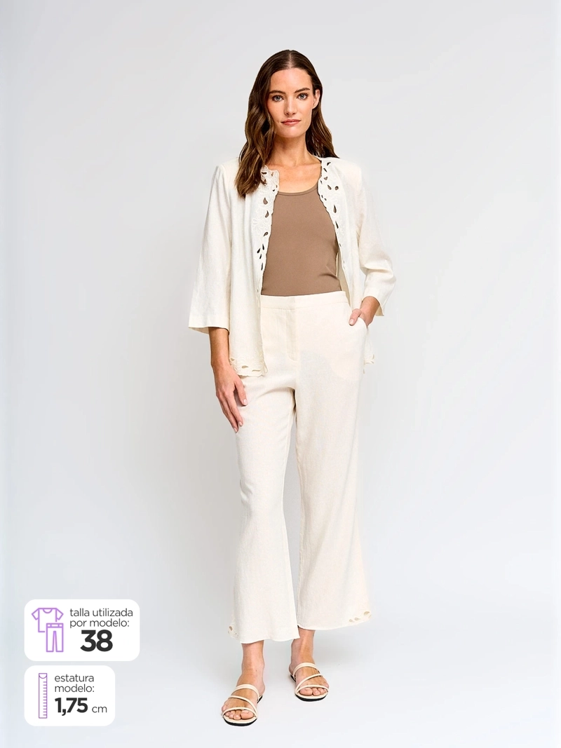 PANTALÓN MUJER CACHAREL LINO CAPRI - 1