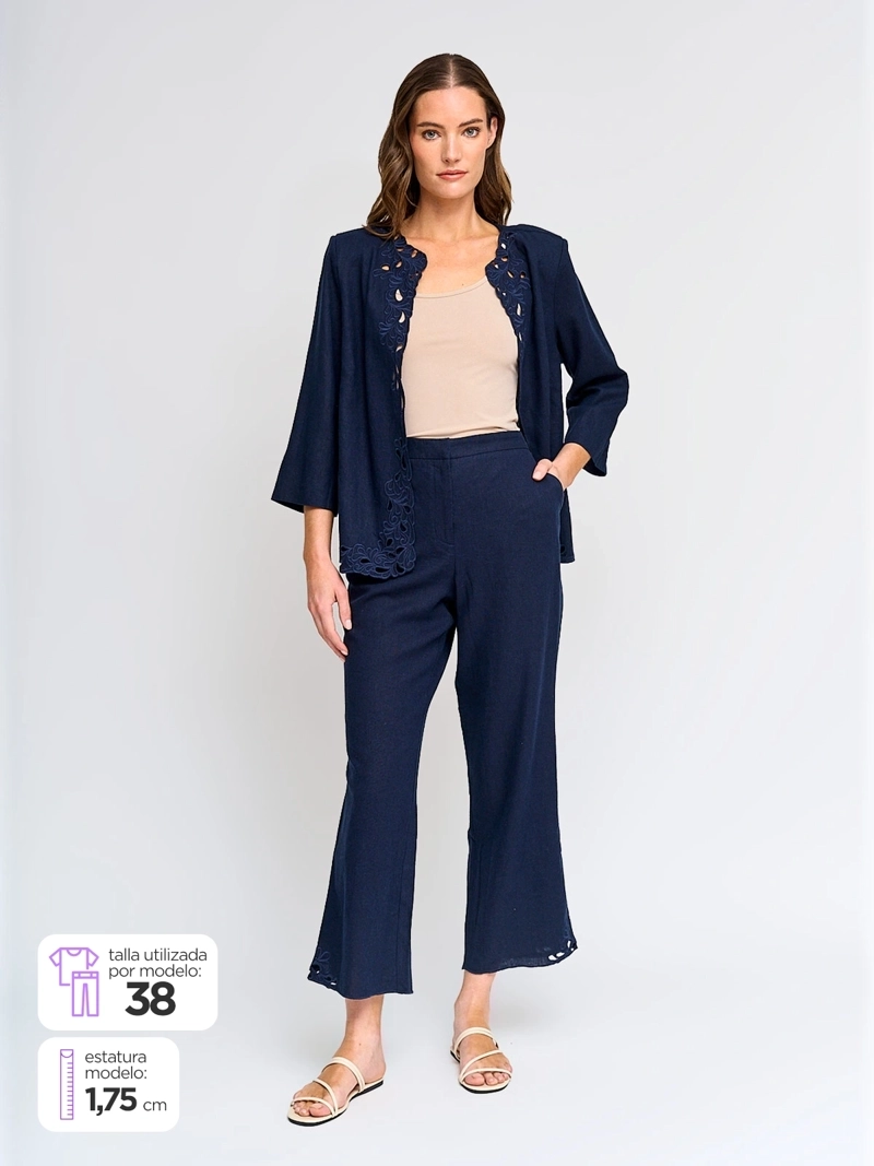 PANTALÓN MUJER CACHAREL LINO CAPRI - 1