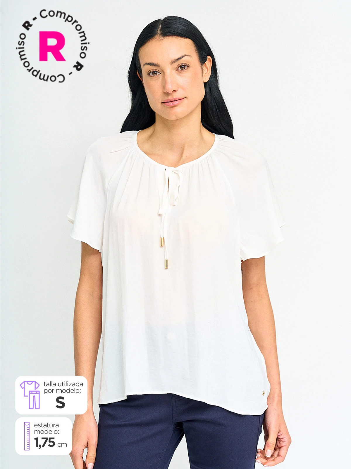 CACHAREL BLUSA MUJER CACHAREL CUELLO REDONDO MANGA CORTA