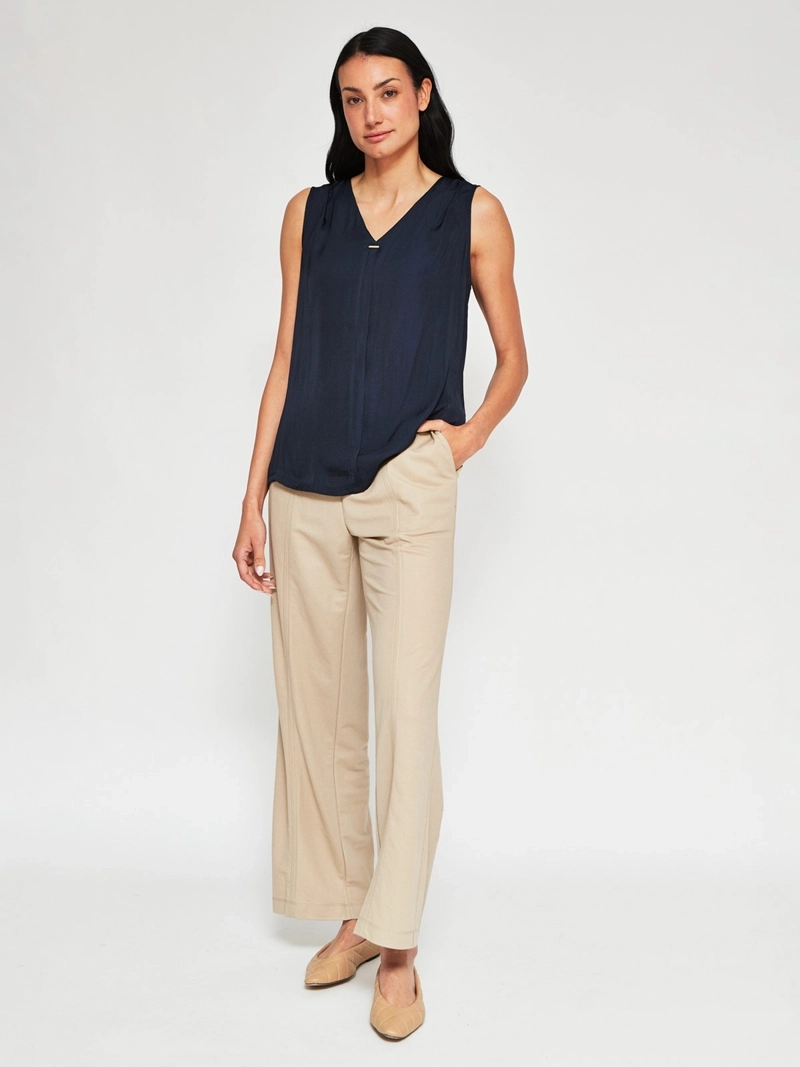 BLUSA MUJER CACHAREL CUELLO EN V SIN MANGAS - 4