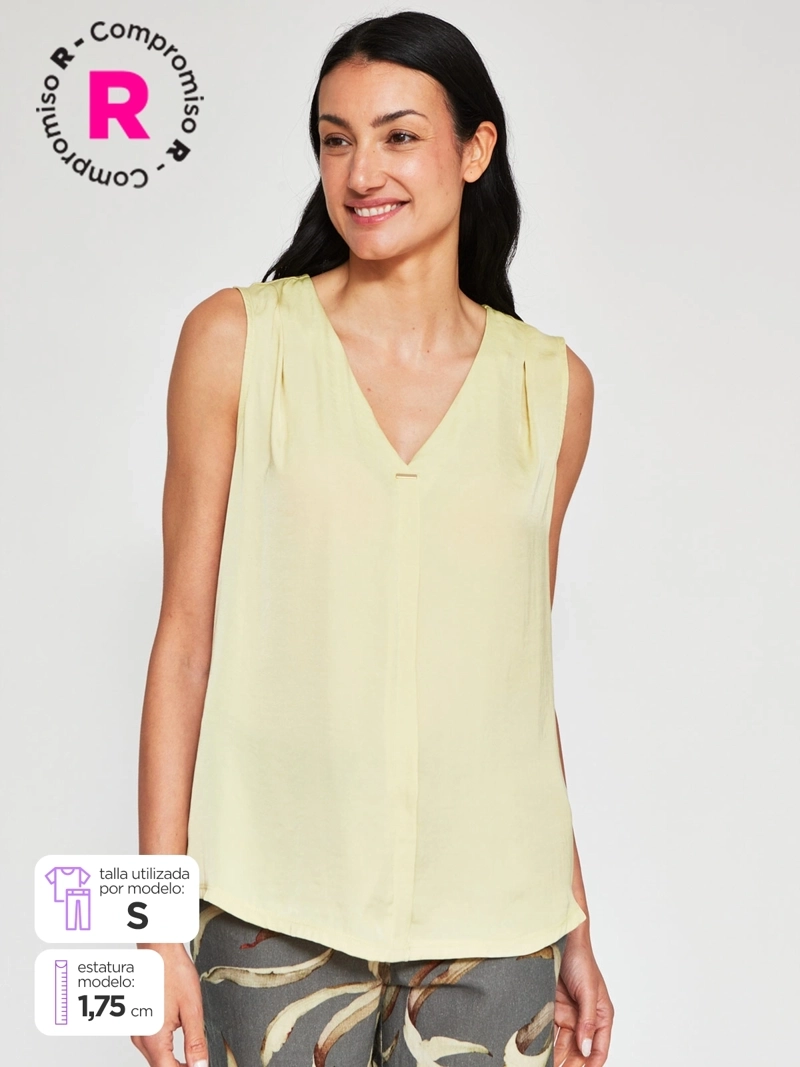 CACHAREL BLUSA MUJER CACHAREL CUELLO EN V SIN MANGAS