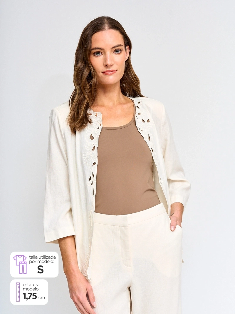 CACHAREL BLAZER MUJER CACHAREL LINO MANGA 3/4