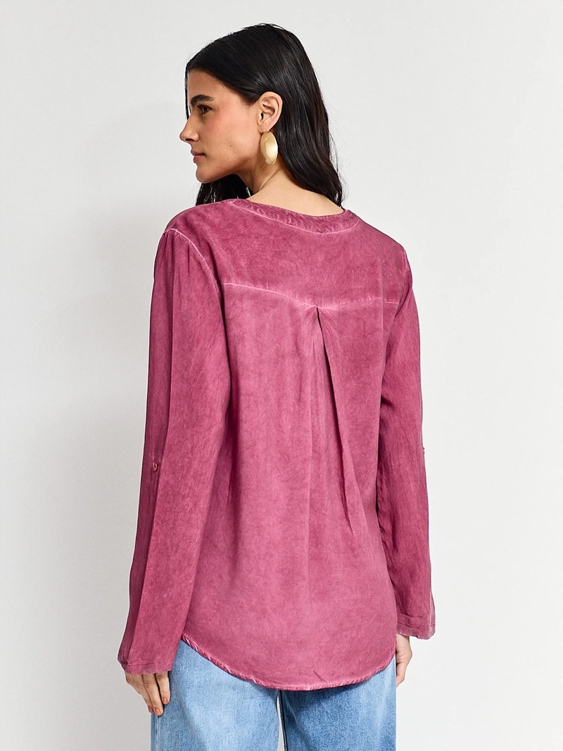 BLUSA MUJER TATIENNE MANGA LARGA ROLL UP LENTEJUELAS - 2