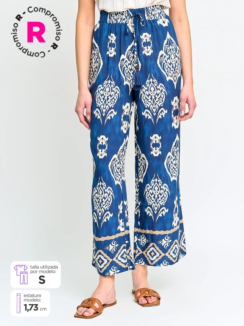 PANTALÓN MUJER AZIZ FLUIDO ESTAMPADO - 1