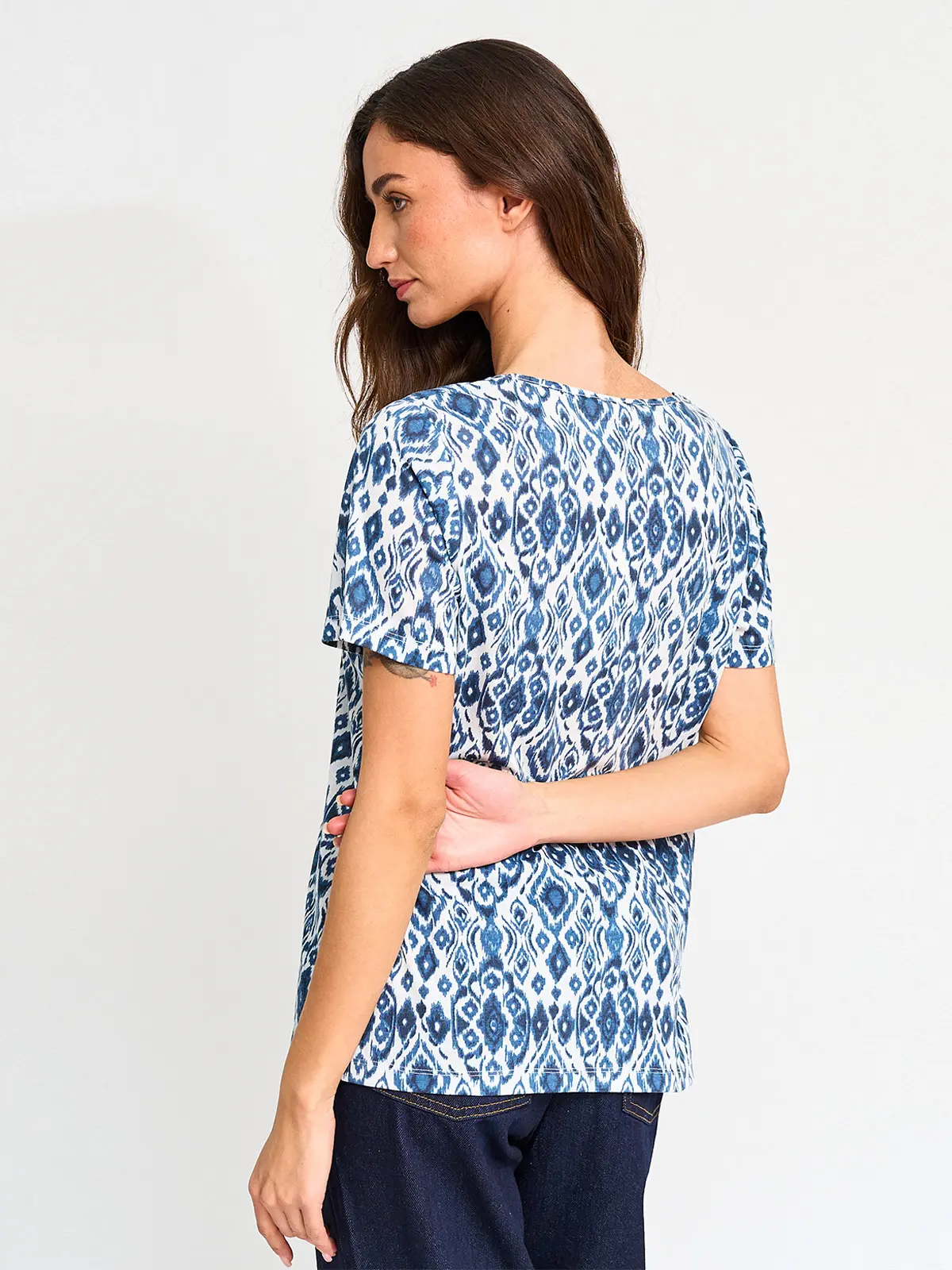 POLERA MUJER AZIZ MANGA CORTA ESTAMPADA - 2