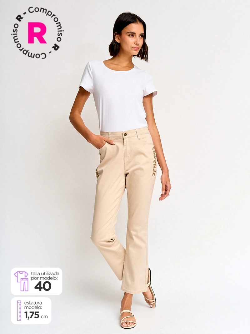AZIZ JEANS MUJER AZIZ ALGODÓN BORDADO