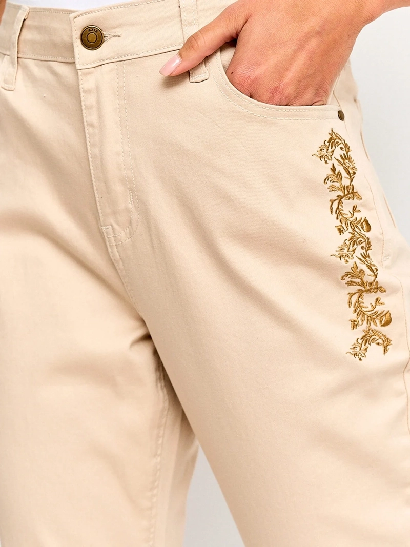 JEANS MUJER AZIZ ALGODÓN BORDADO - 4