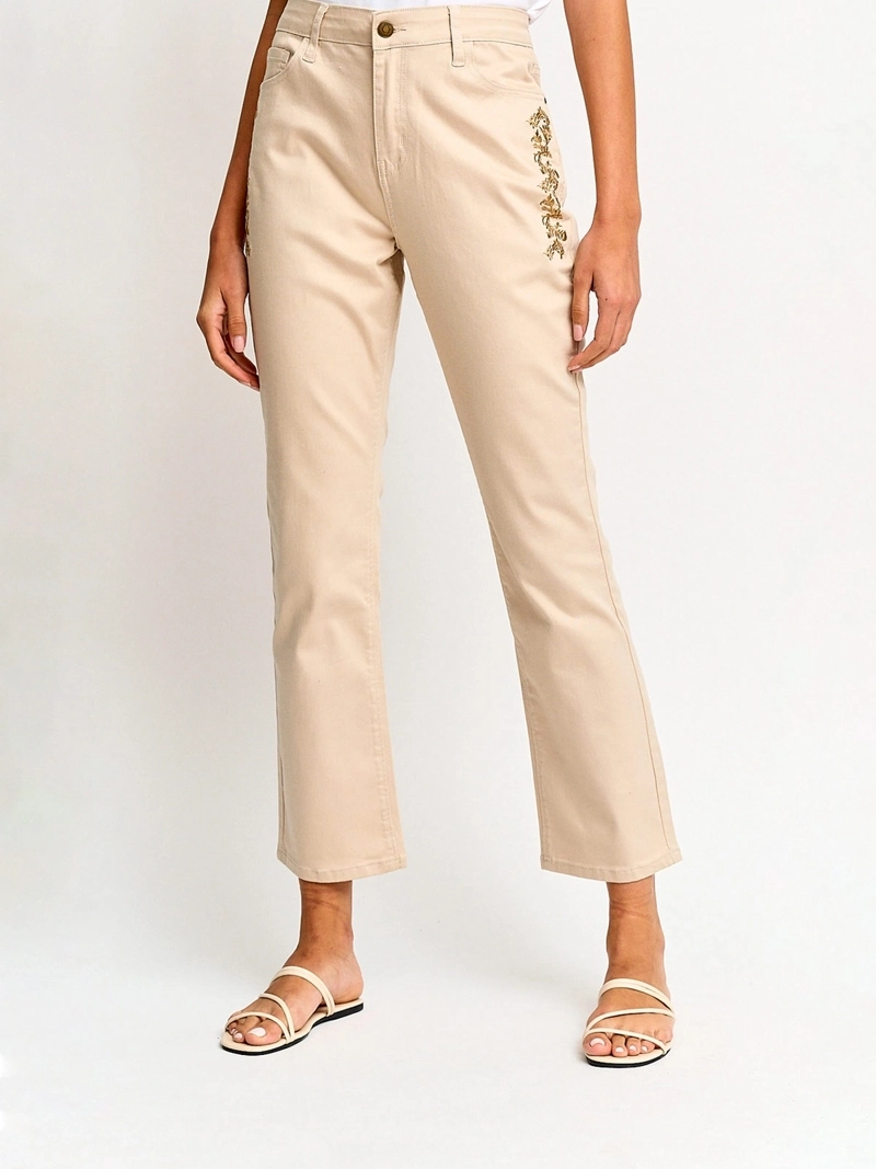 JEANS MUJER AZIZ ALGODÓN BORDADO - 2
