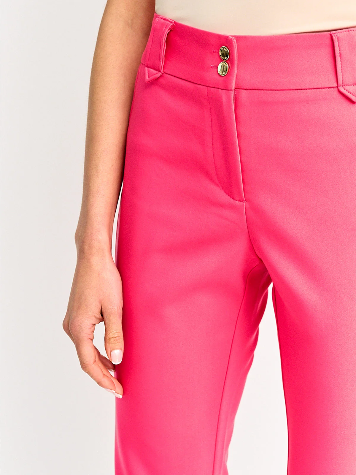 PANTALÓN MUJER CACHAREL ALGODÓN CAPRI BOTONES - 3
