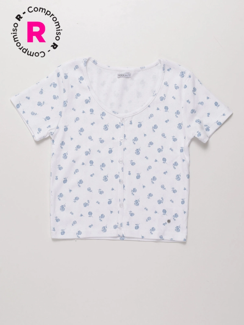 POLERA MANGA CORTA ALGODÓN NIÑA M6T LIBERTY - 1