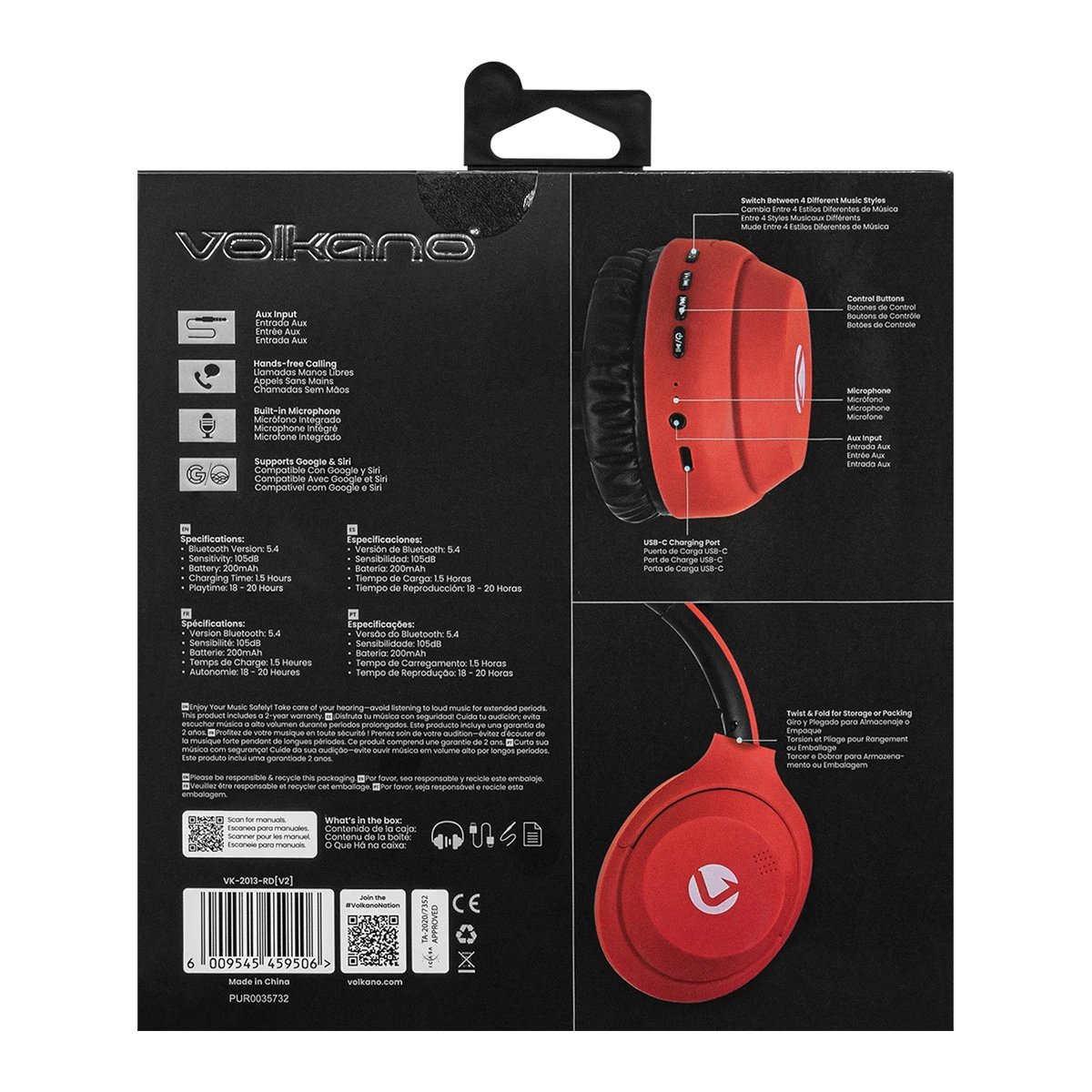 AUDÍFONOS VOLKANO ON EAR SERIE COSMIC 2.O BLUETOOTH - 13