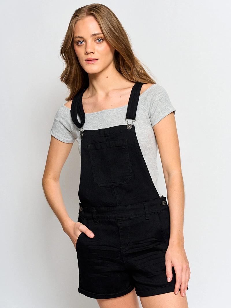 JARDINERA MUJER INDEX ALGODÓN CORTA DENIM - 2