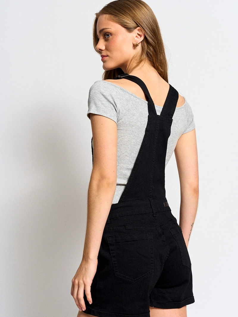JARDINERA MUJER INDEX ALGODÓN CORTA DENIM - 3