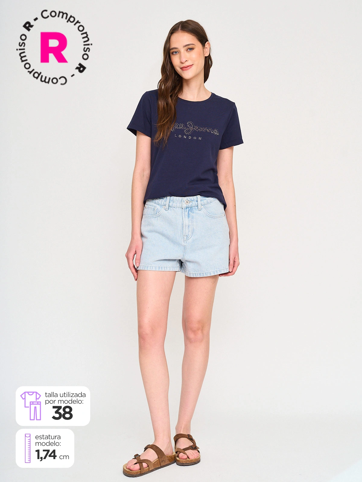 SHORT MUJER PEPE JEANS ALGODÓN DENIM - 1