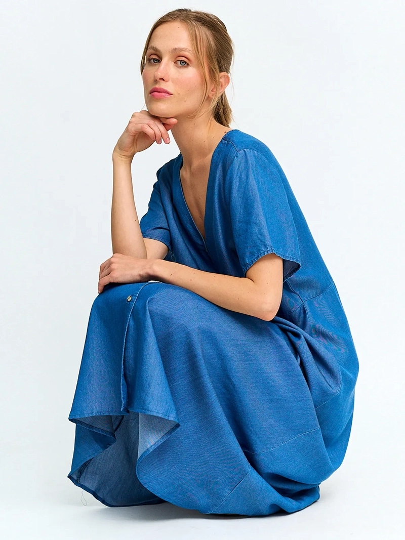 VESTIDO MUJER AZIZ LARGO DENIM - 4