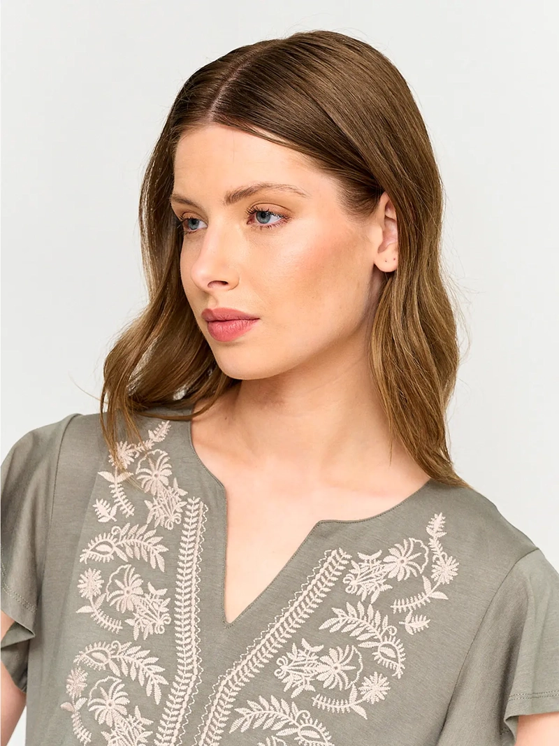 POLERA MUJER AZIZ ALGODÓN MANGA CORTA - 3