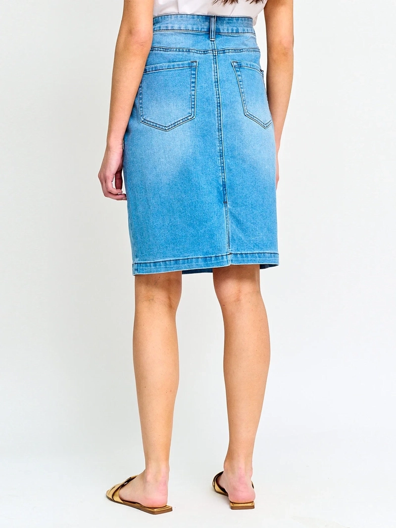 FALDA MUJER AZIZ ALGODÓN CORTA DENIM - 2
