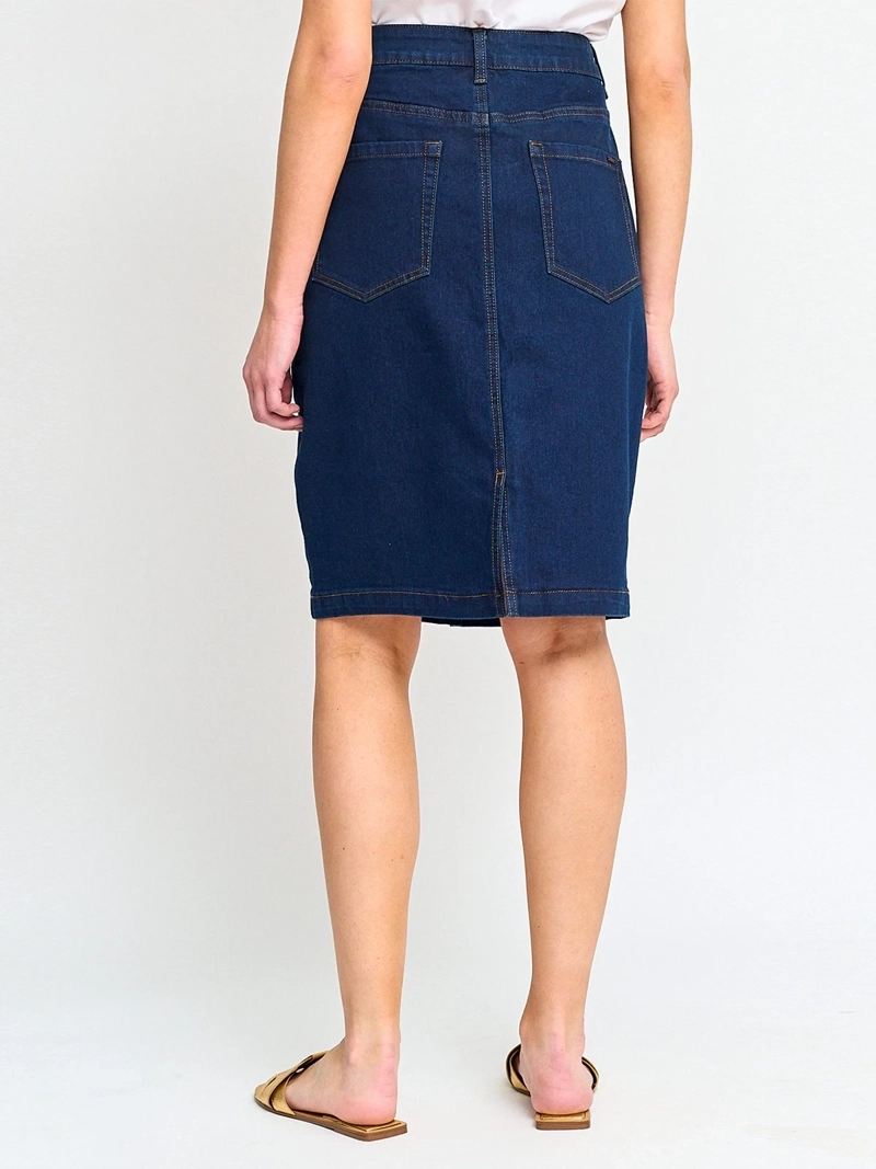 FALDA MUJER AZIZ ALGODÓN CORTA DENIM - 2